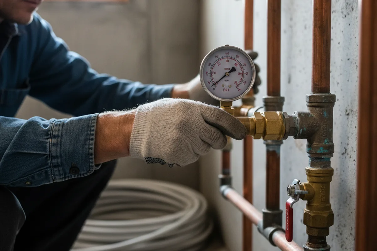 Pressure testing a repaired line during Water Line Repair in Herod